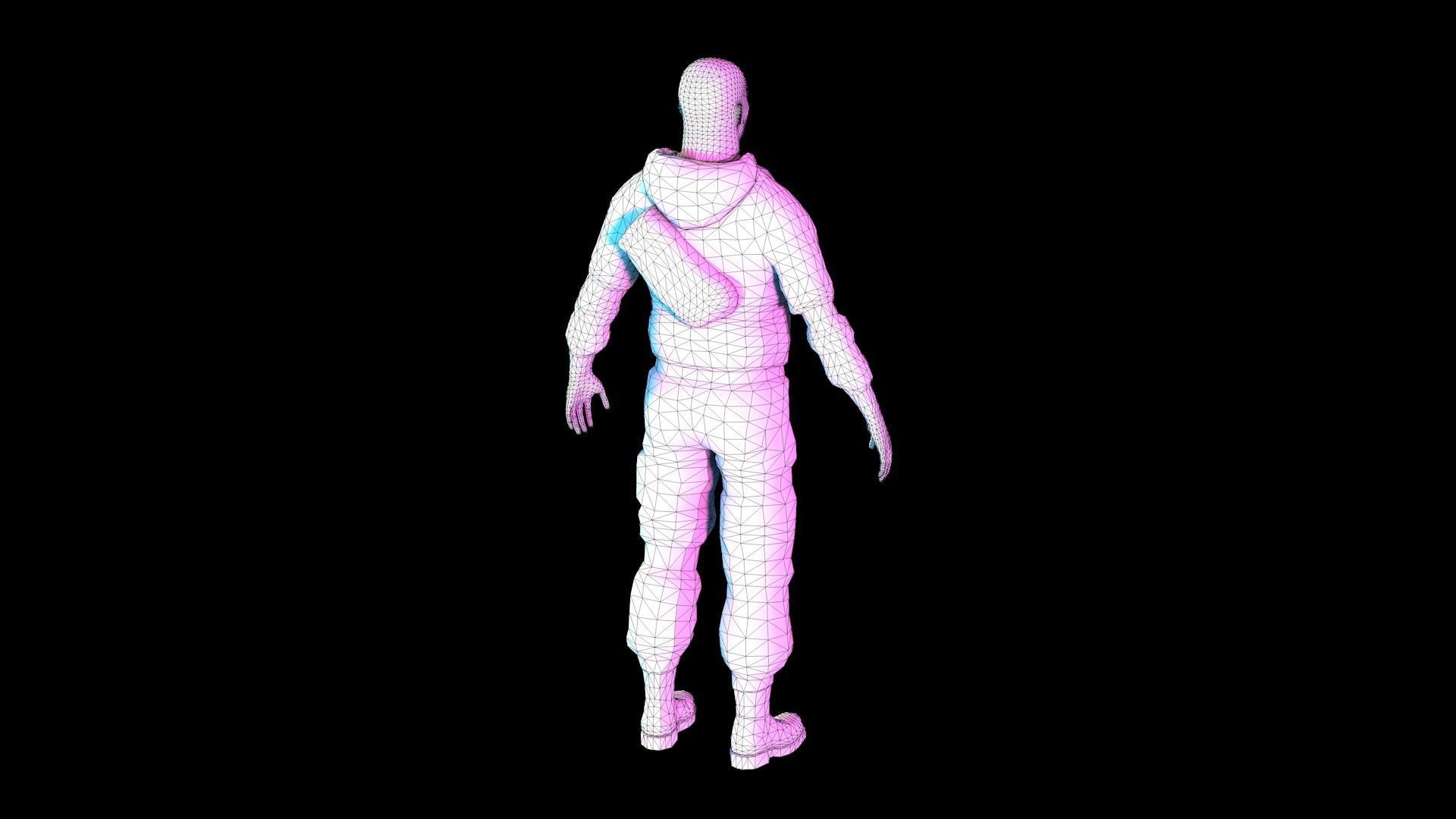 Stylized Rigged Character Low-poly 3D model_4