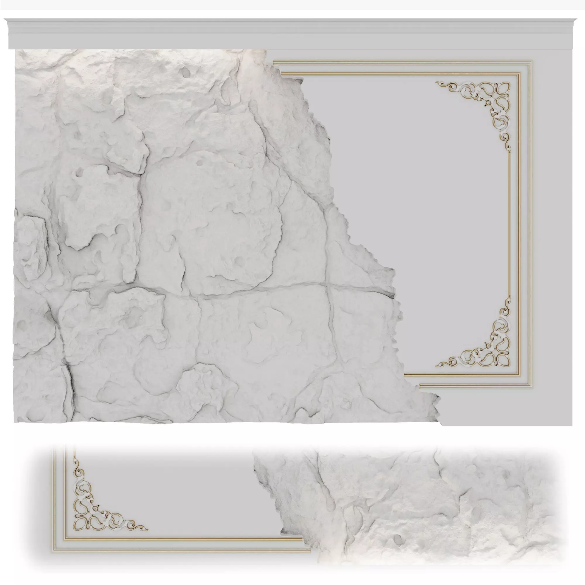 rock wall - stone wall panel 3D model