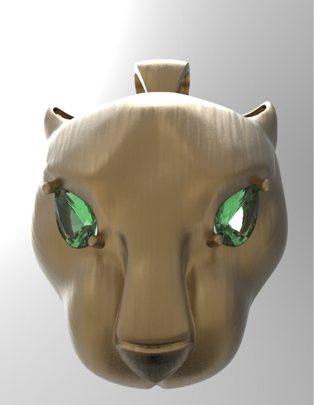 Panther Head Flat Pendant 3D print model_11