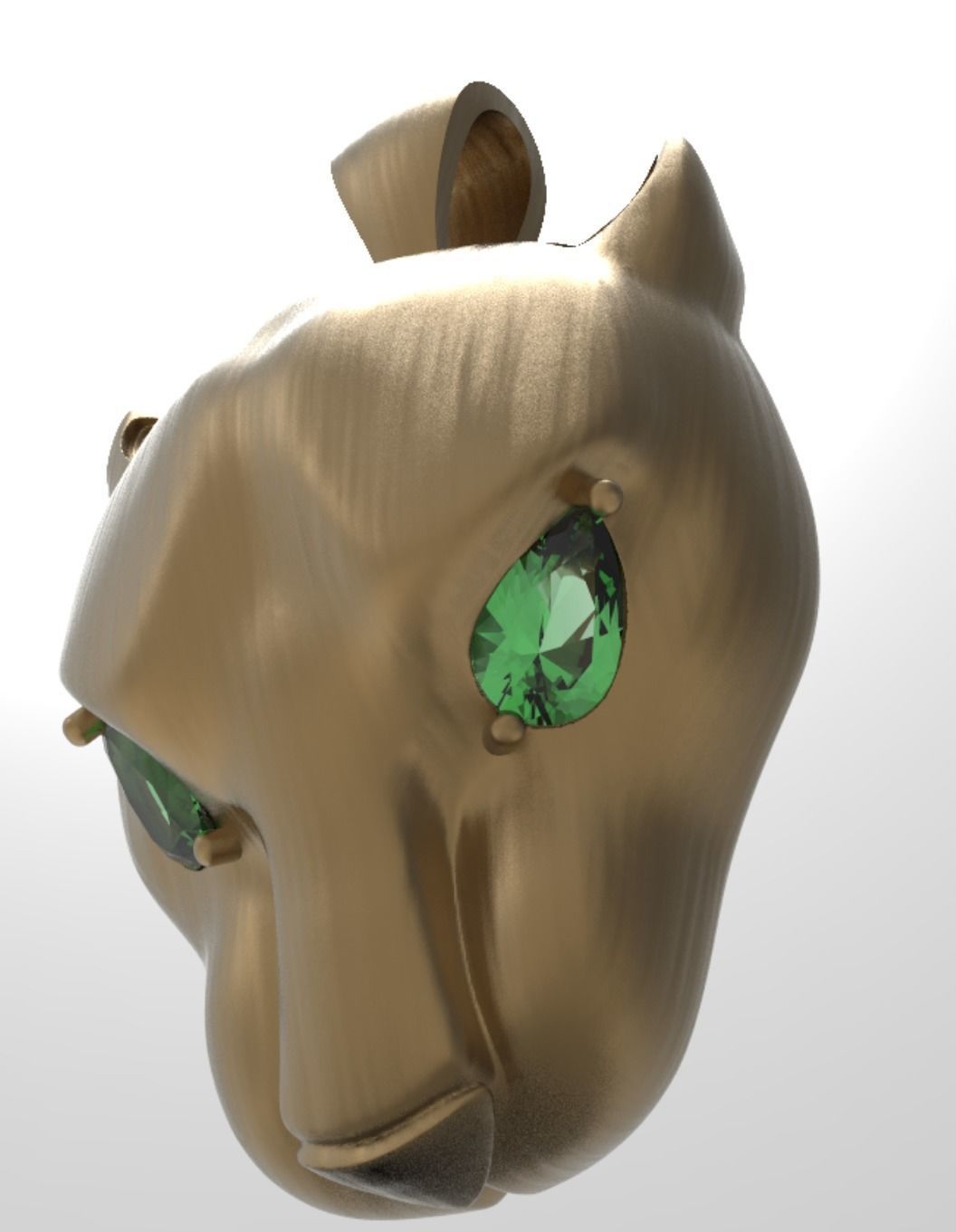 Panther Head Flat Pendant 3D print model_10