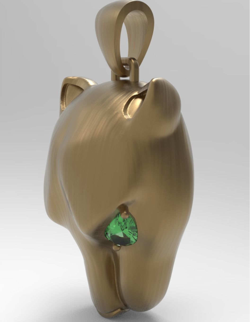 Panther Head Flat Pendant 3D print model_9