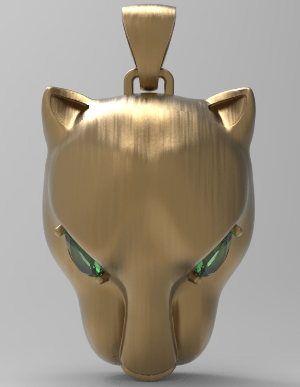 Panther Head Flat Pendant 3D print model_1