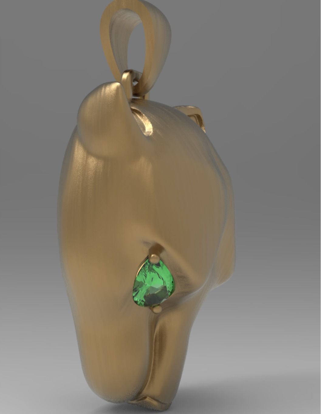 Panther Head Flat Pendant 3D print model_3