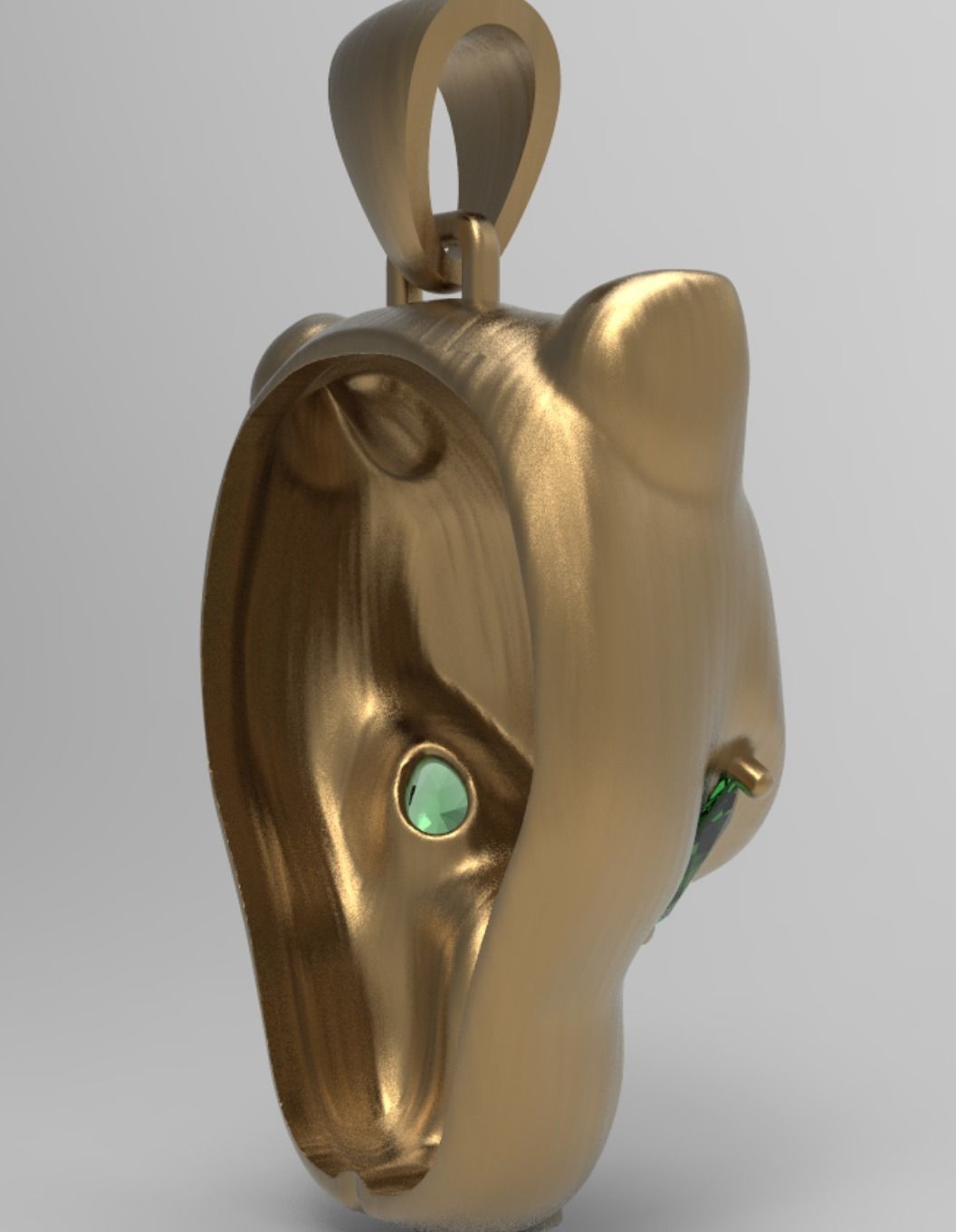 Panther Head Flat Pendant 3D print model_4