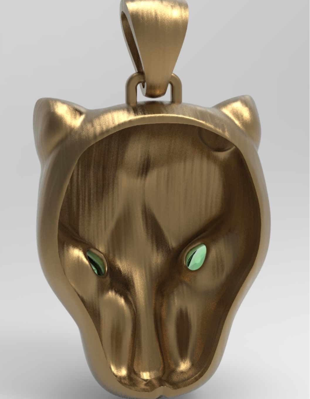 Panther Head Flat Pendant 3D print model_5