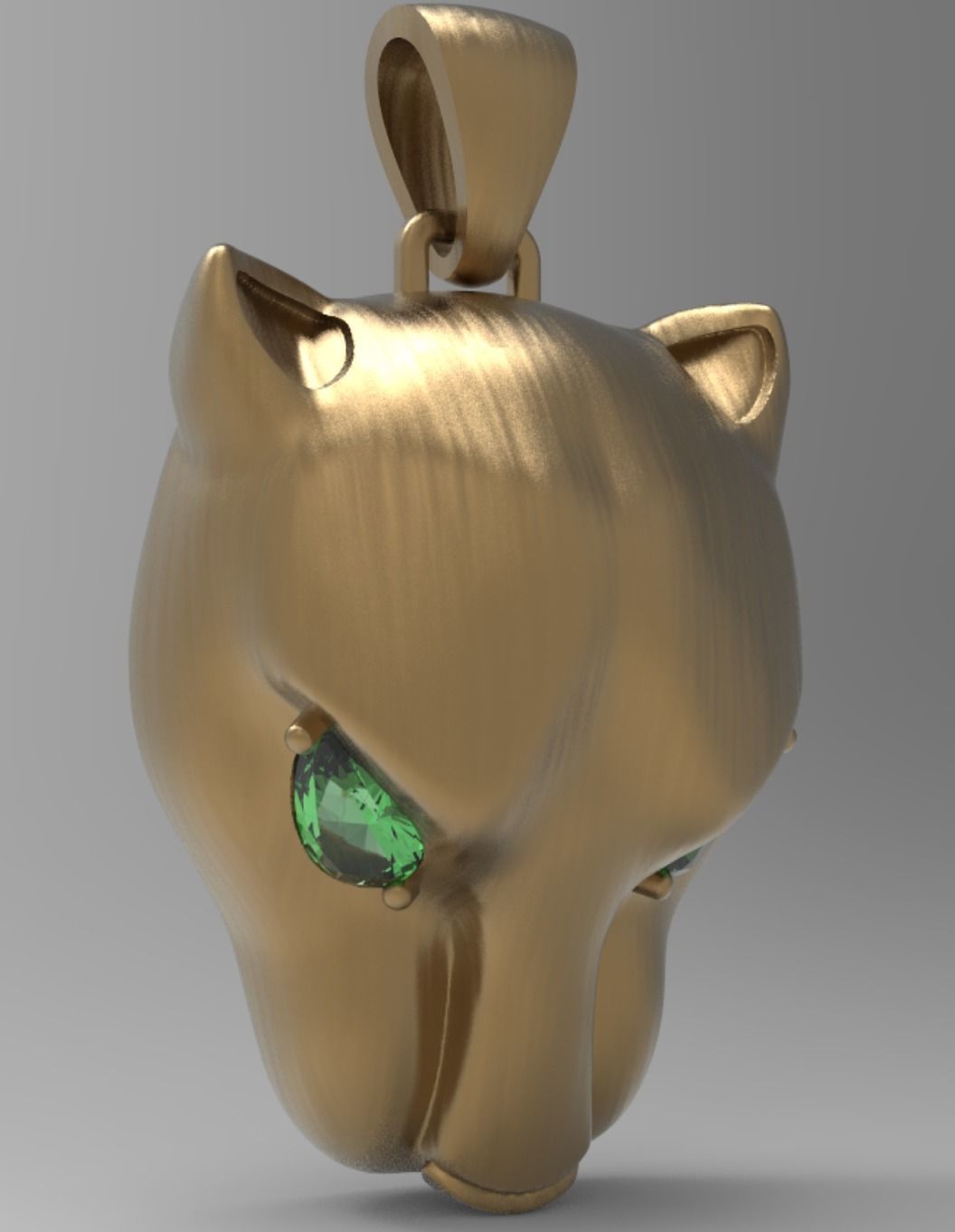 Panther Head Flat Pendant 3D print model_2