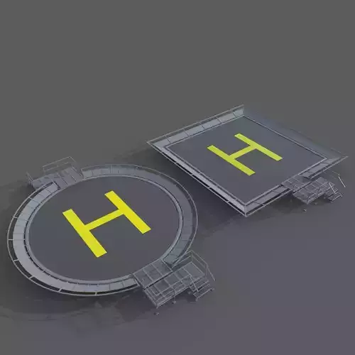 Heliport Low-poly 3D model