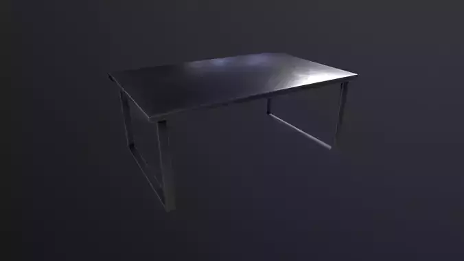 Black Metal Modern Table 3D Model Low-poly 3D model