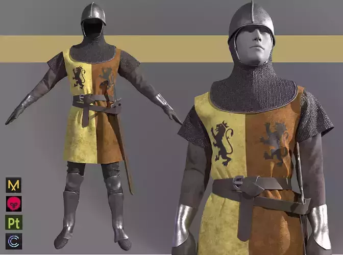 3D Clothes Medieval Soldier Armor Helmet