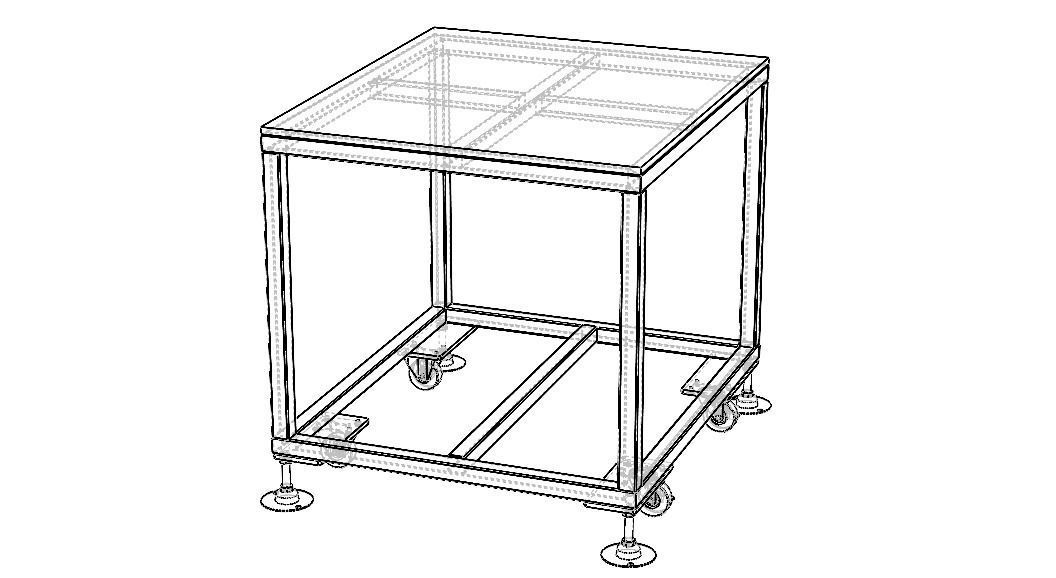 Mobile Steel Workbench WL89 3D model_12
