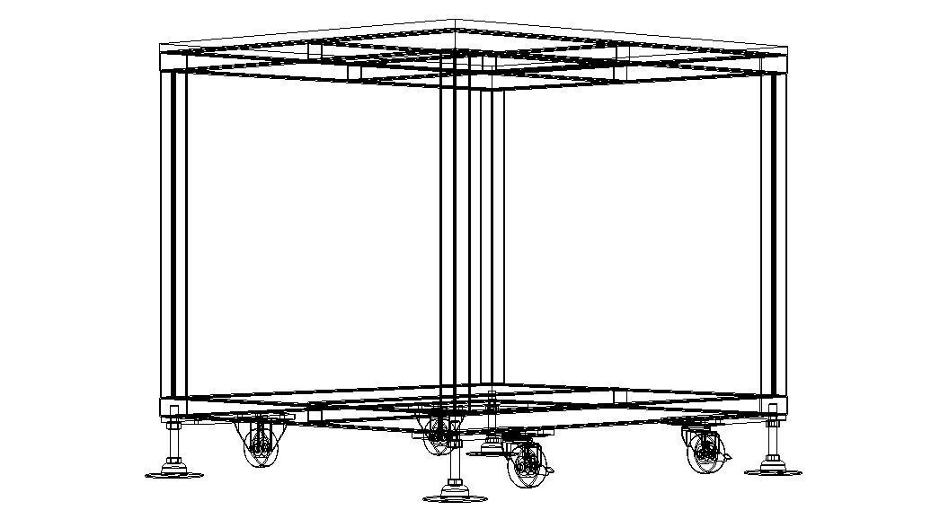 Mobile Steel Workbench WL89 3D model_22