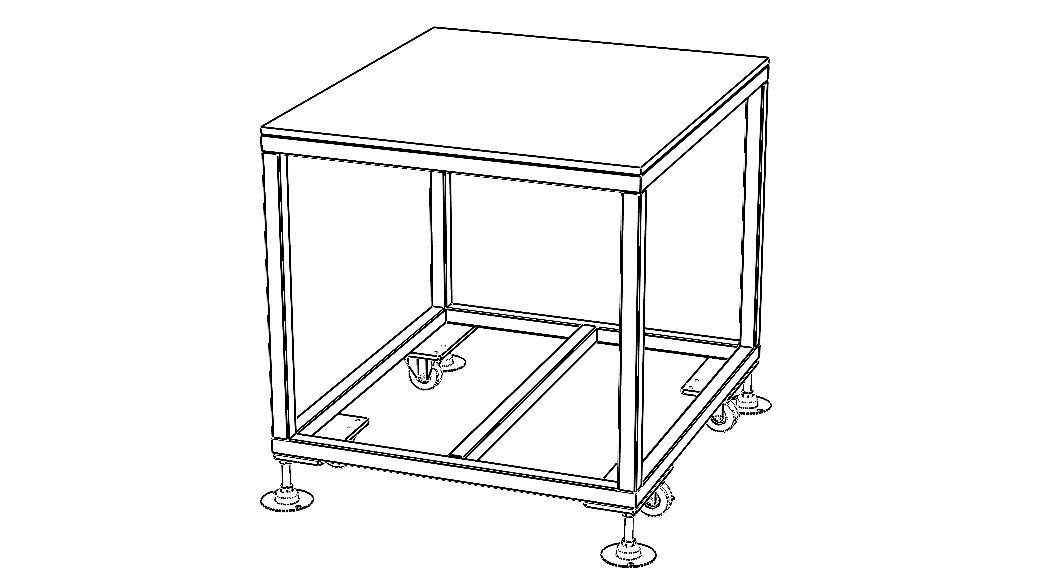 Mobile Steel Workbench WL89 3D model_11