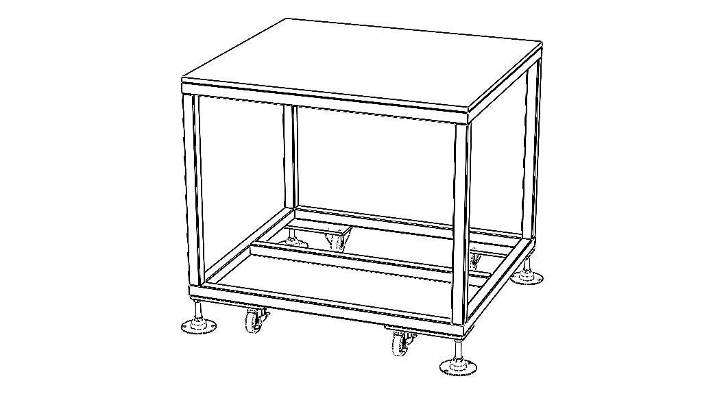 Mobile Steel Workbench WL89 3D model_2