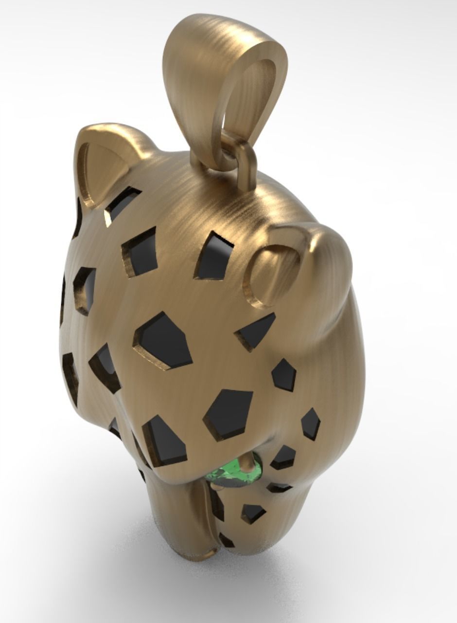Panther Head Hollow Pendant 3D print model_12