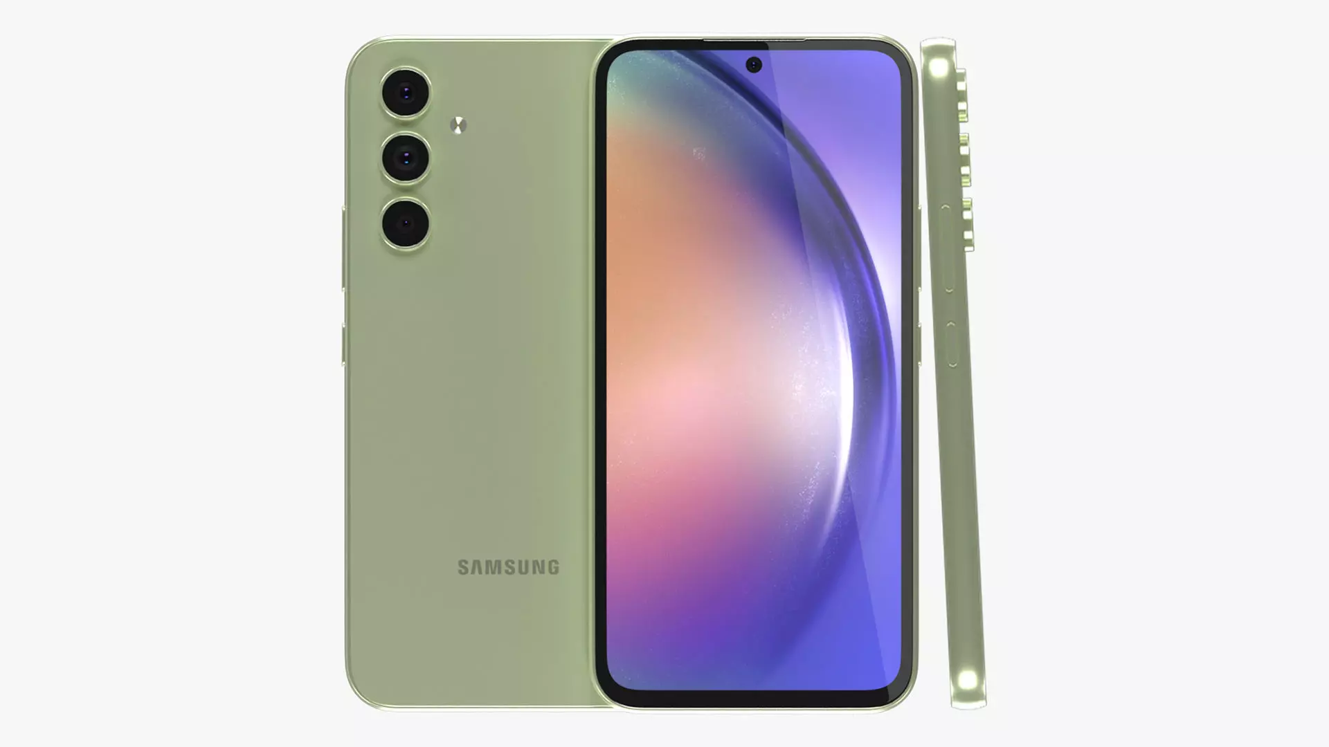 Samsung Galaxy A54 Lime Low-poly 3D model