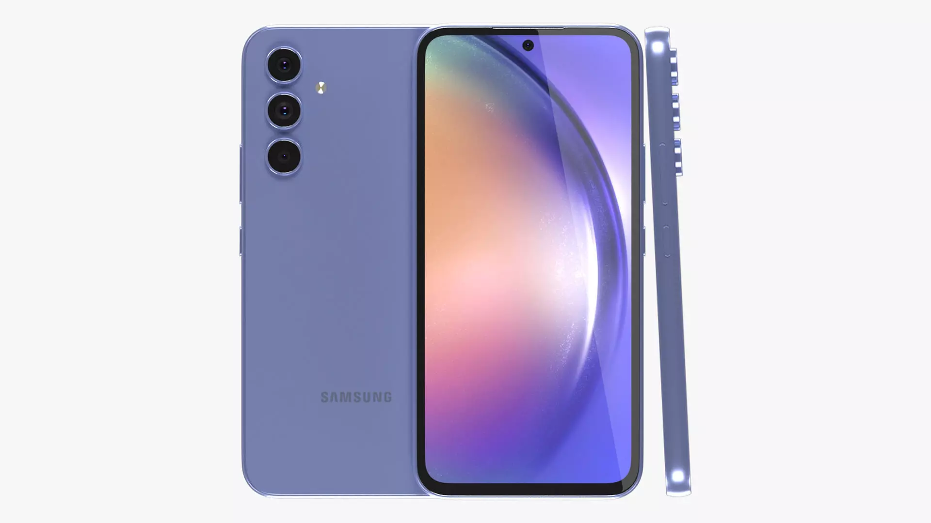 Samsung Galaxy A54 Violet Low-poly 3D model