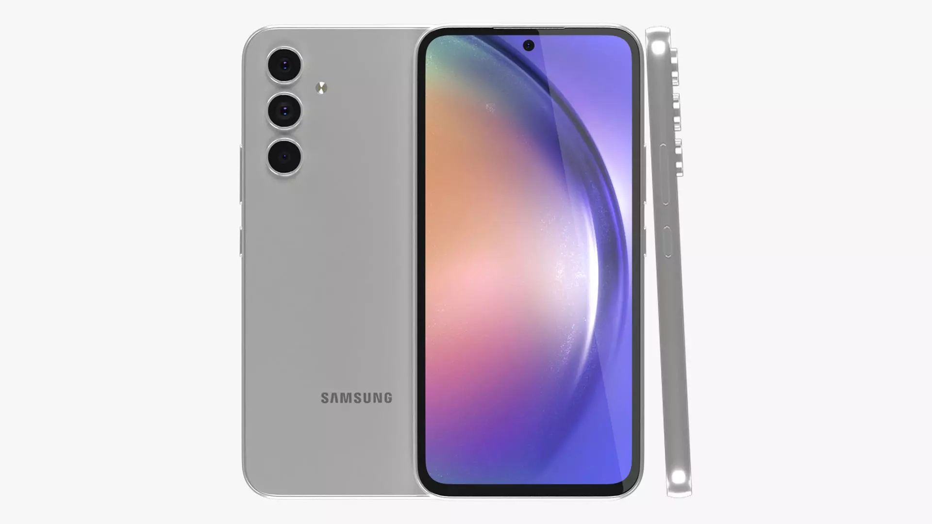 Samsung Galaxy A54 White Low-poly 3D model_0