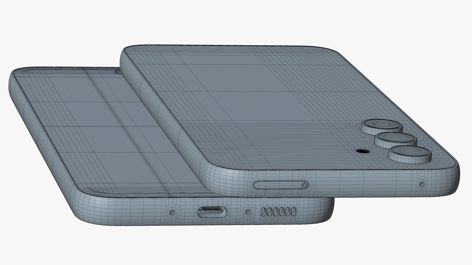 Samsung Galaxy A54 White Low-poly 3D model_15