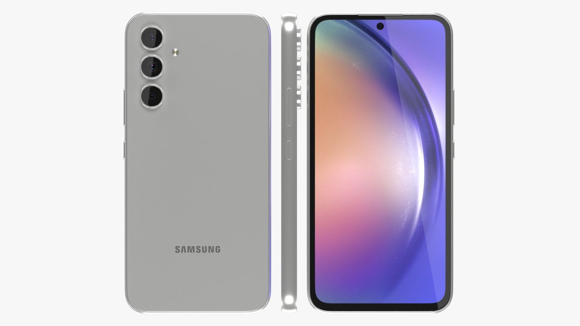 Samsung Galaxy A54 White Low-poly 3D model_1