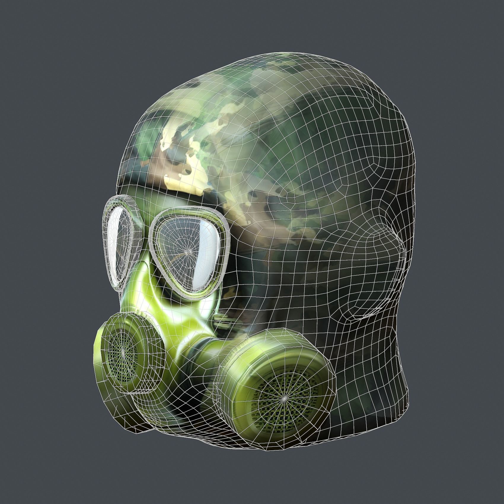 Helmet 3d model military combat Military Low-poly Low-poly 3D model_9