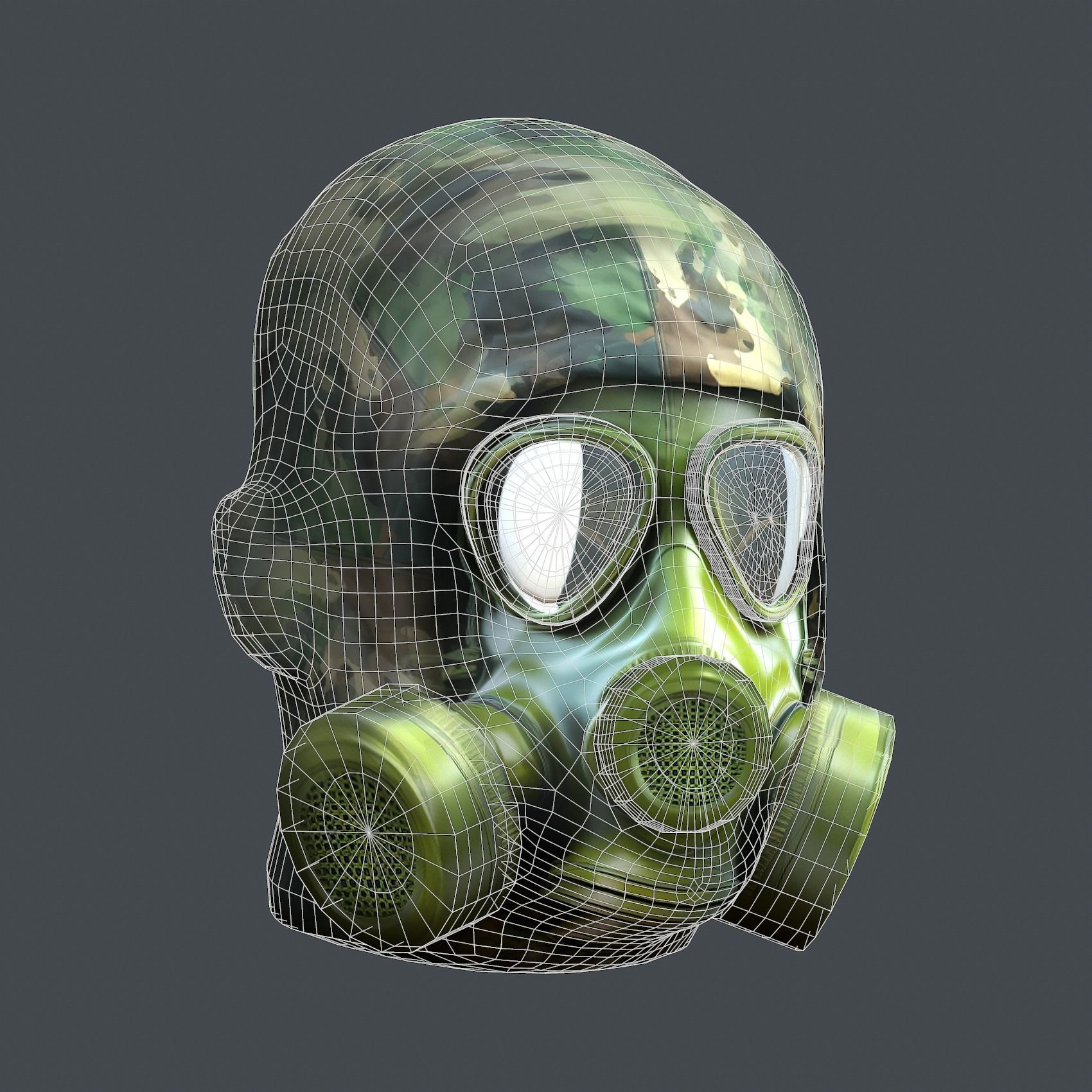 Helmet 3d model military combat Military Low-poly Low-poly 3D model_10