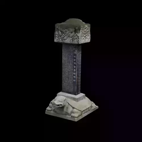 High-Quality 3D Model of a Korean Buddhist Temple Turtle Statue