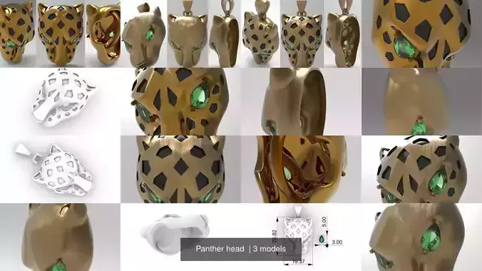 Panther head  3D Model Collection
