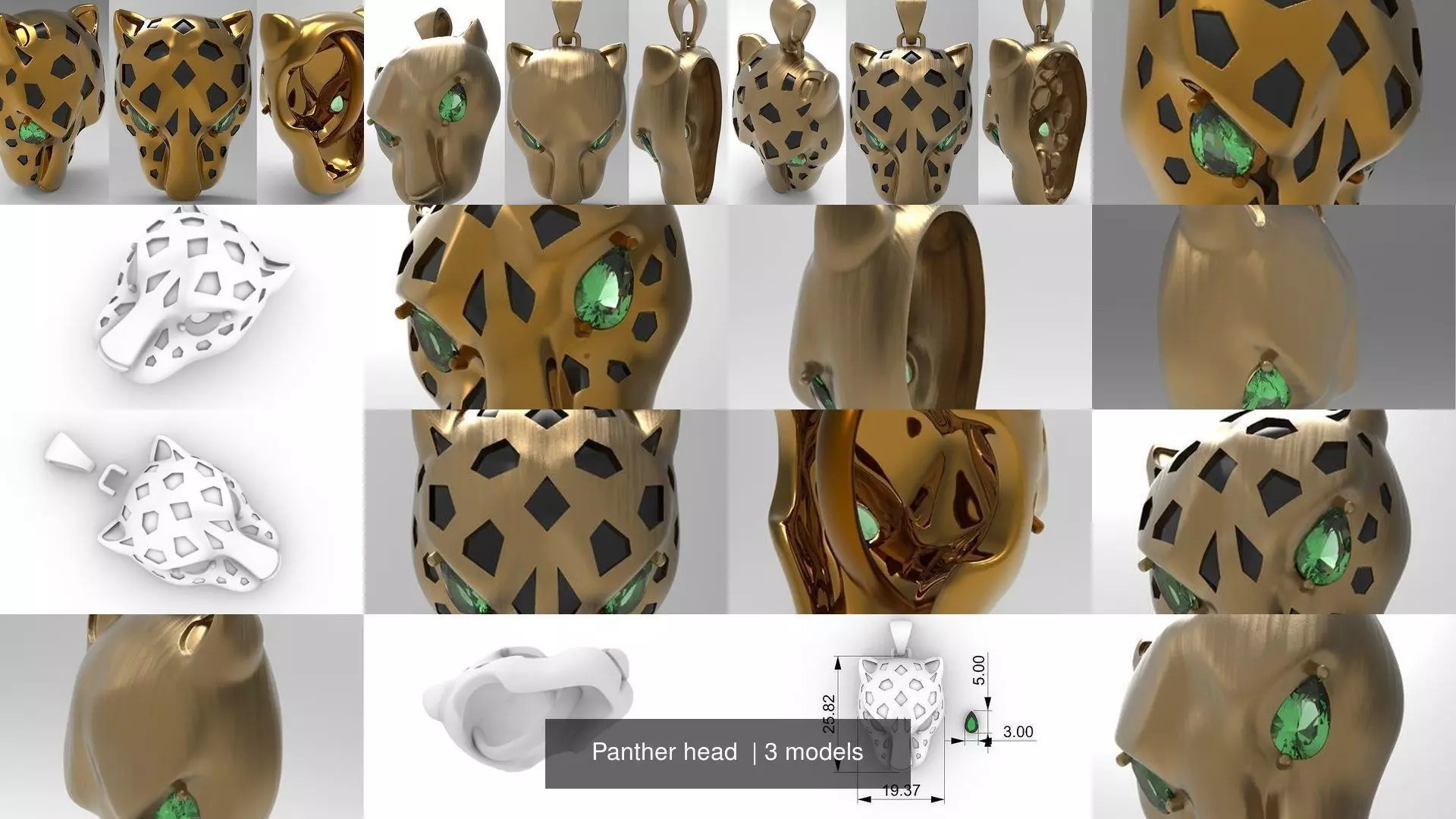 Panther head  3D Model Collection_0