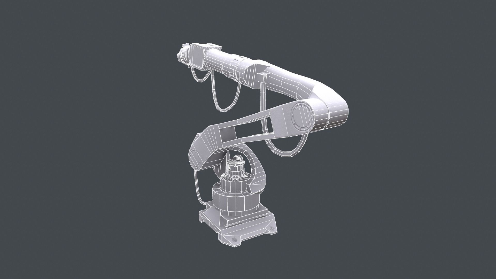 3D 4 Industrial Robots Set model Low-poly 3D model_5