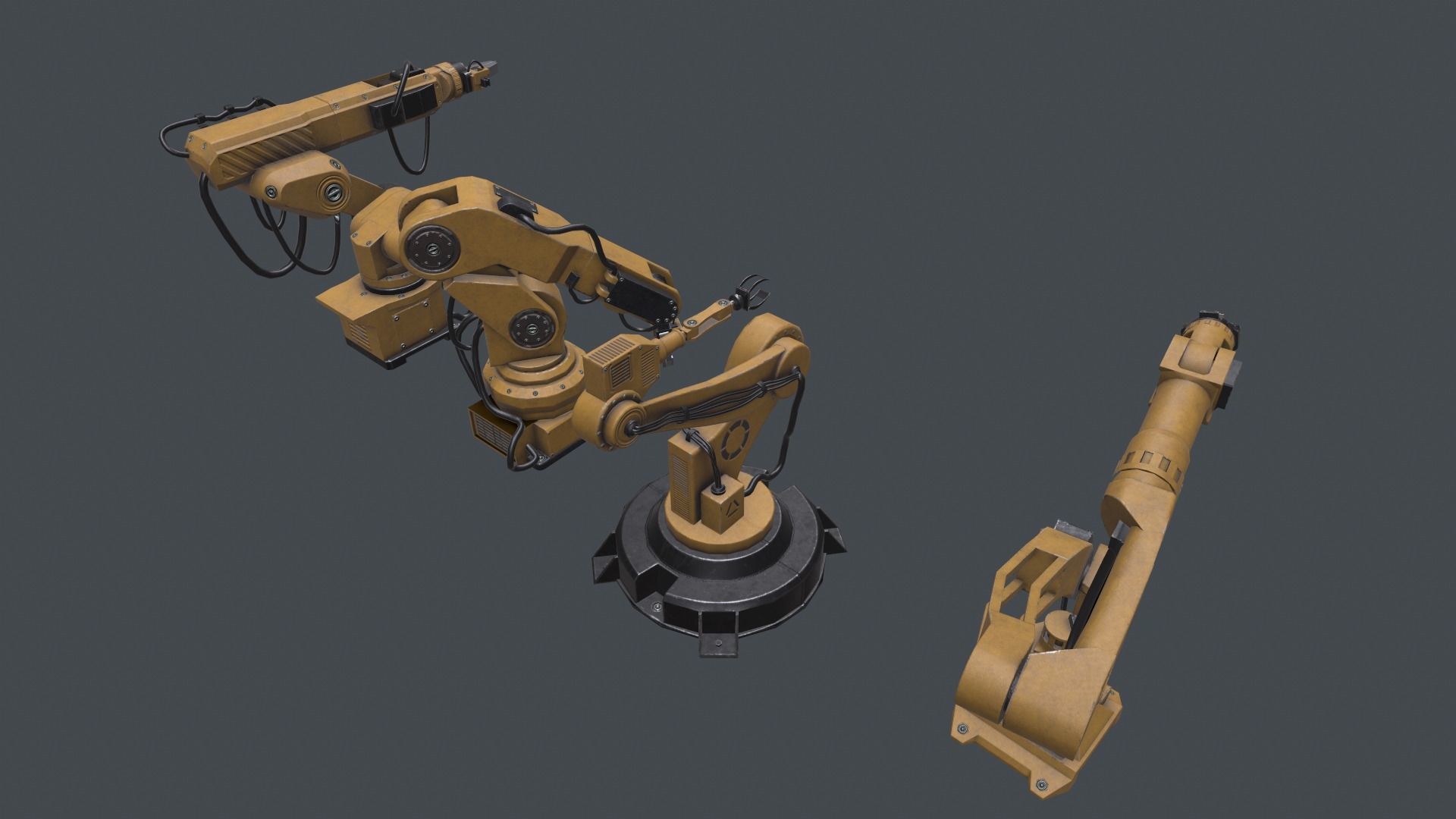 3D 4 Industrial Robots Set model Low-poly 3D model_3
