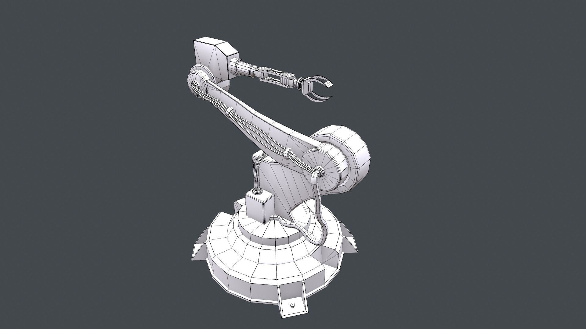 3D 4 Industrial Robots Set model Low-poly 3D model_8