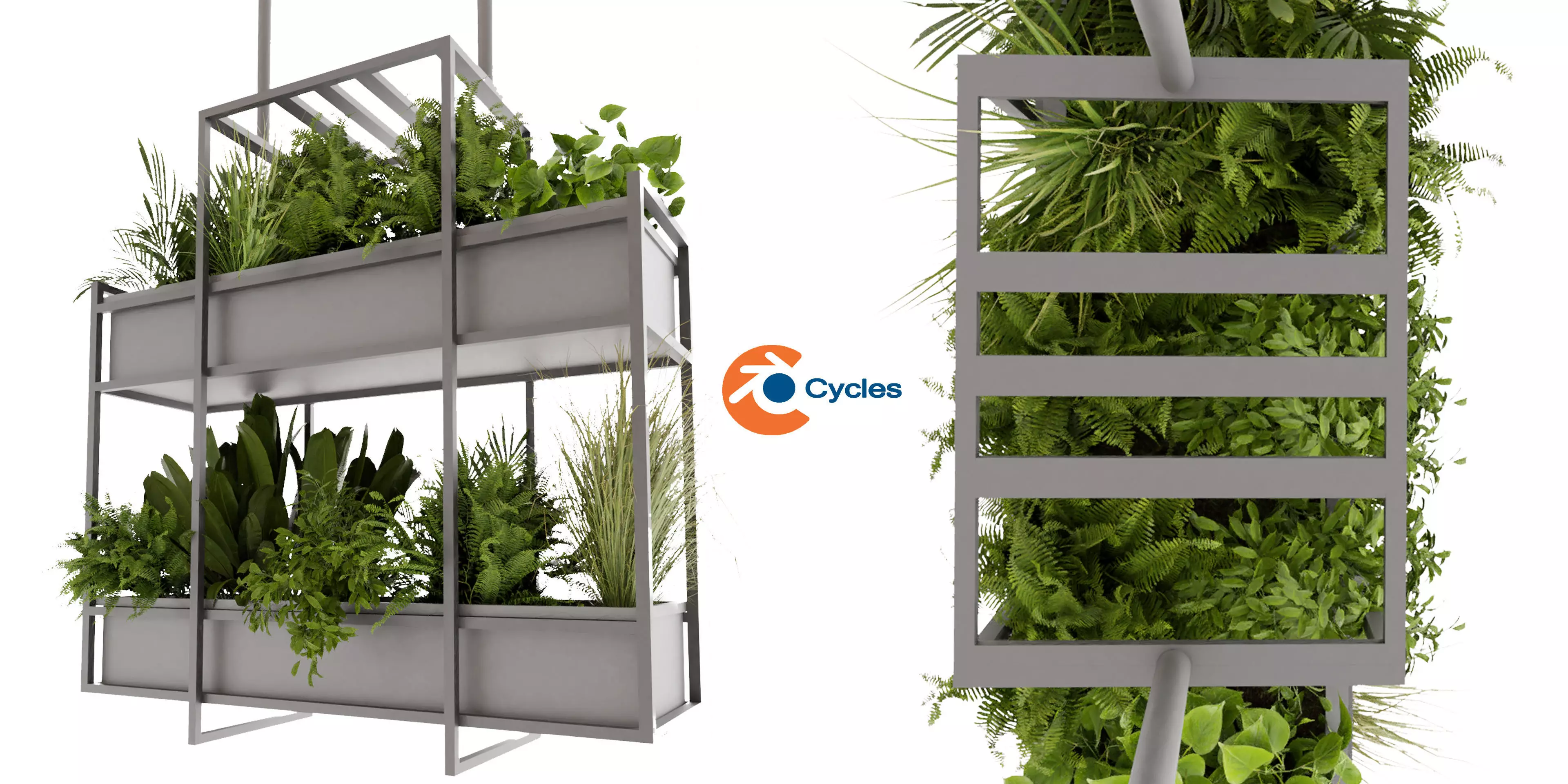 Collection plant vol 491 - hanging - bush - blender model 3D model_0