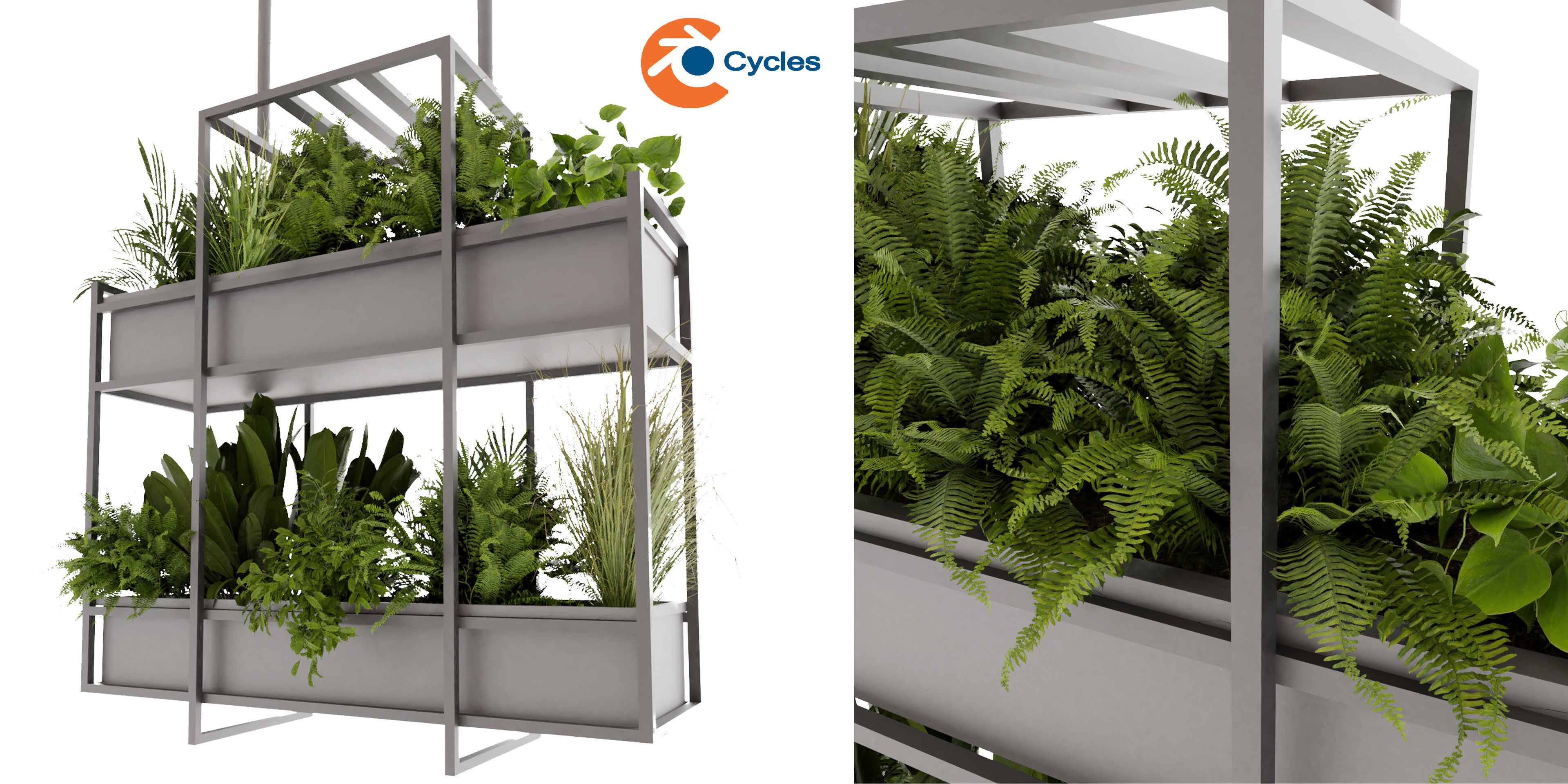 Collection plant vol 491 - hanging - bush - blender model 3D model_1