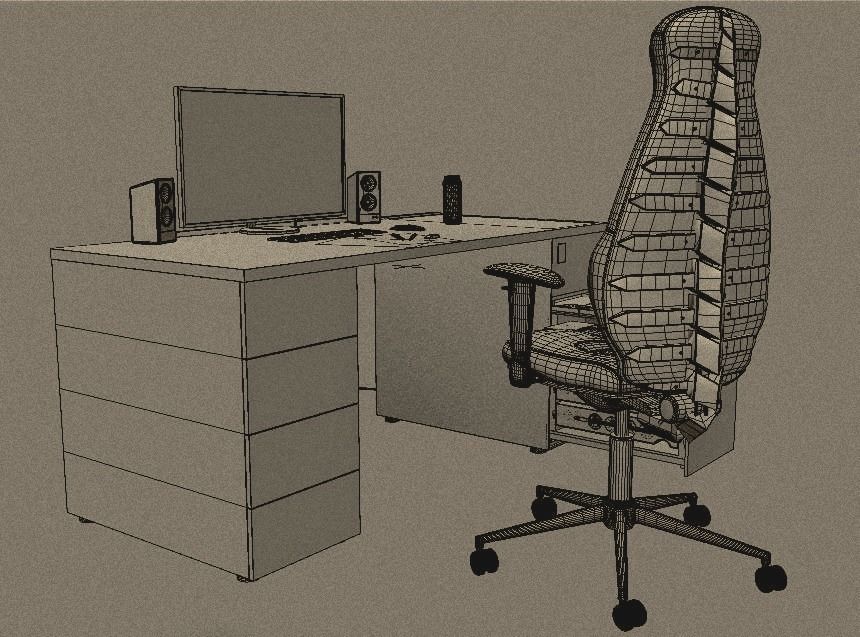 Designer workspace 3D model_4