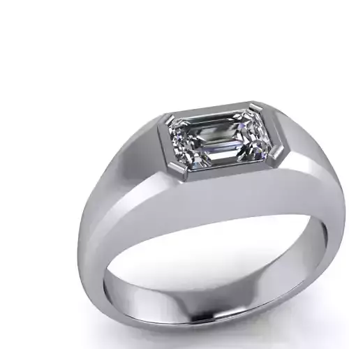 1 CARAT Emerald Mens Ring Birthstone USA Size 10 Classic