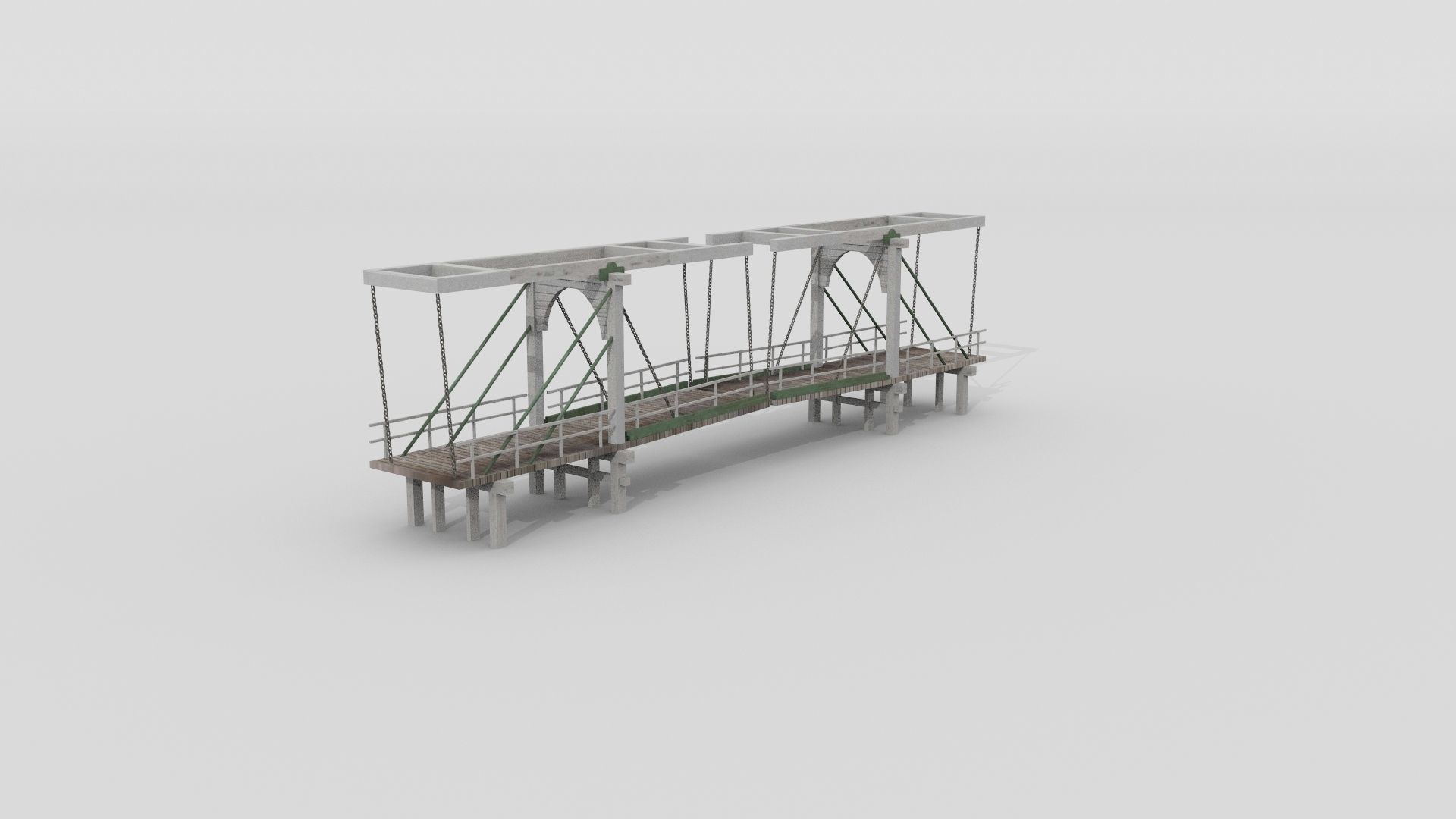 Old Dutch wooden draw bridge 3D model | CGTrader