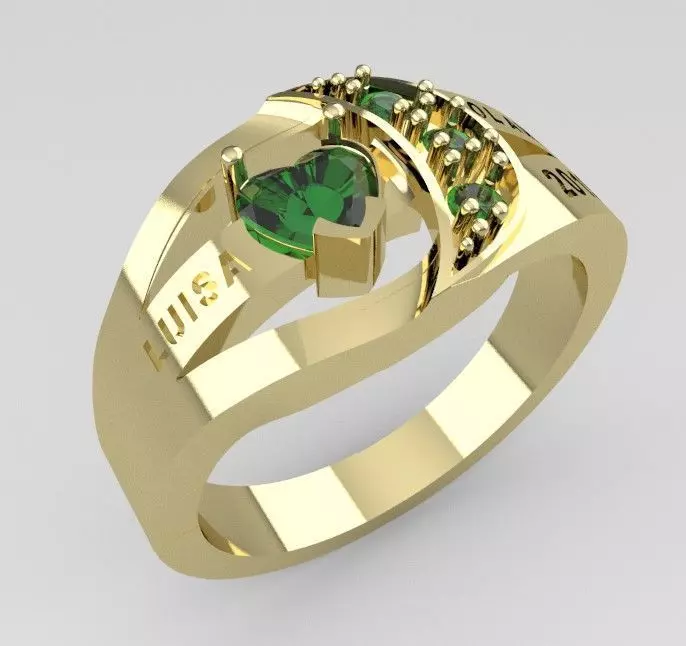 Anillo de grados con corazon talla 6 3D print model