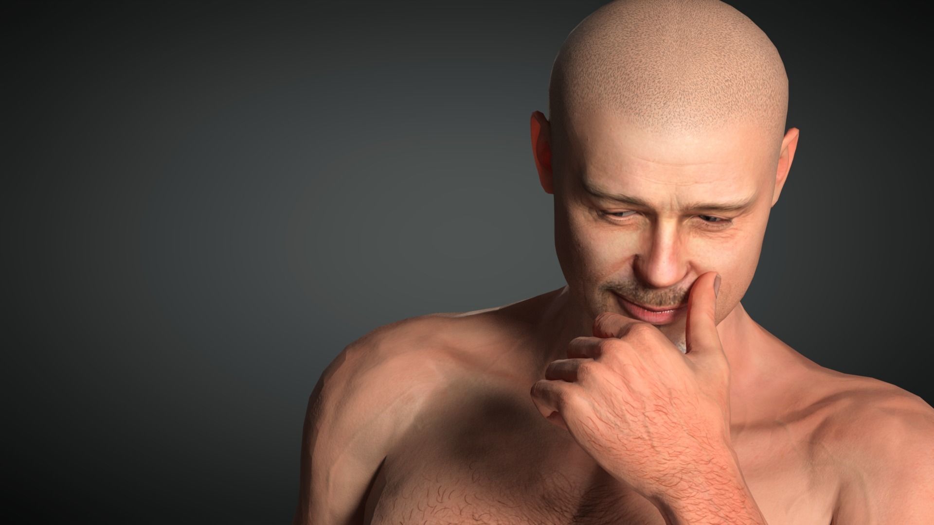 Man Brad Pitt Character Low-poly 3D model_8