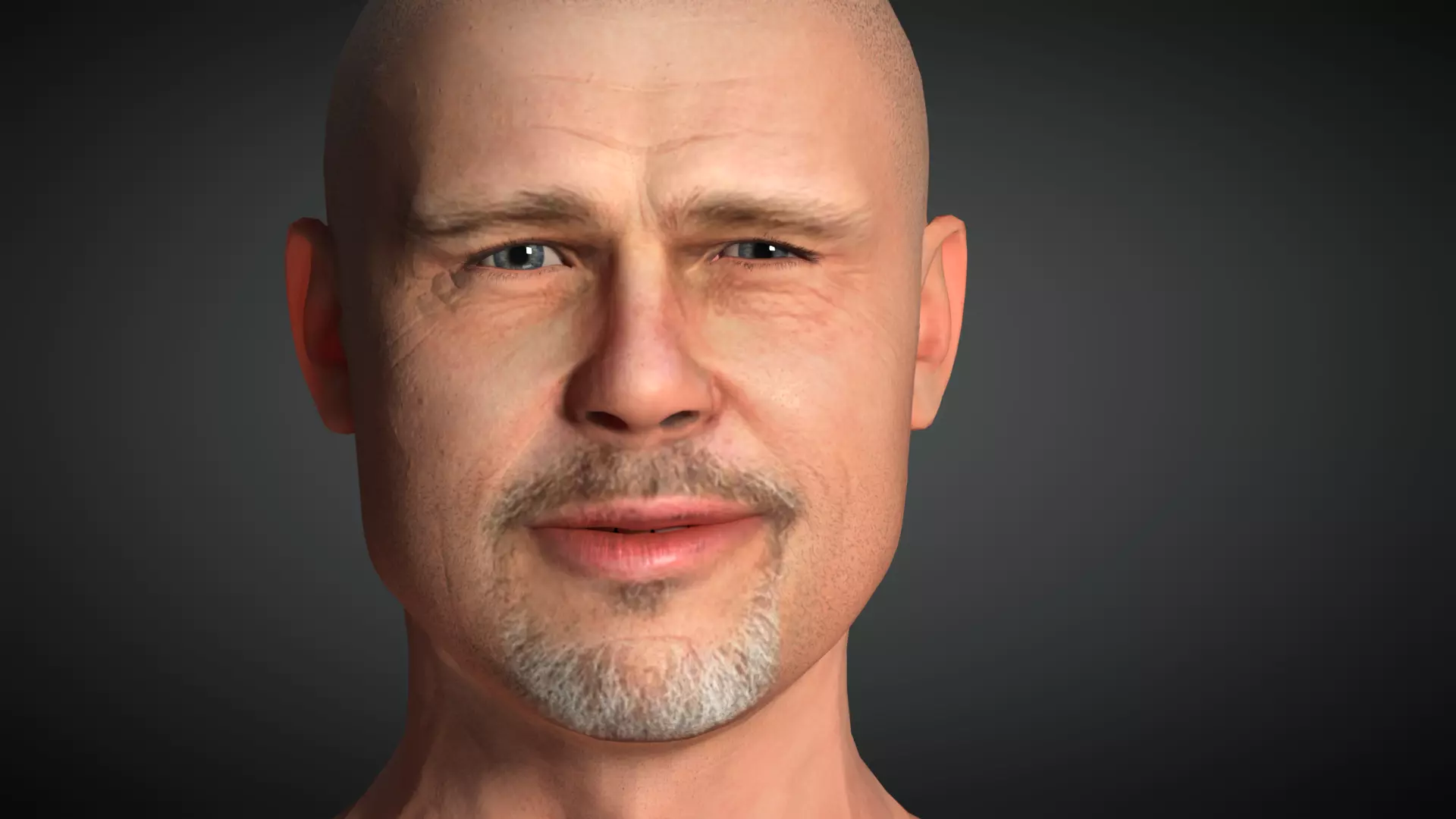 Man Brad Pitt Character Low-poly 3D model_0
