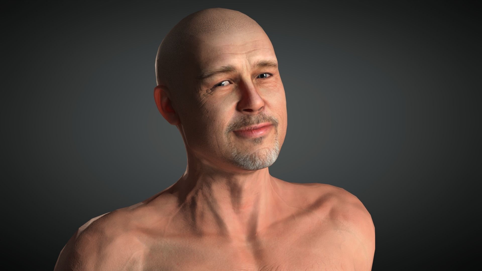 Man Brad Pitt Character Low-poly 3D model_7