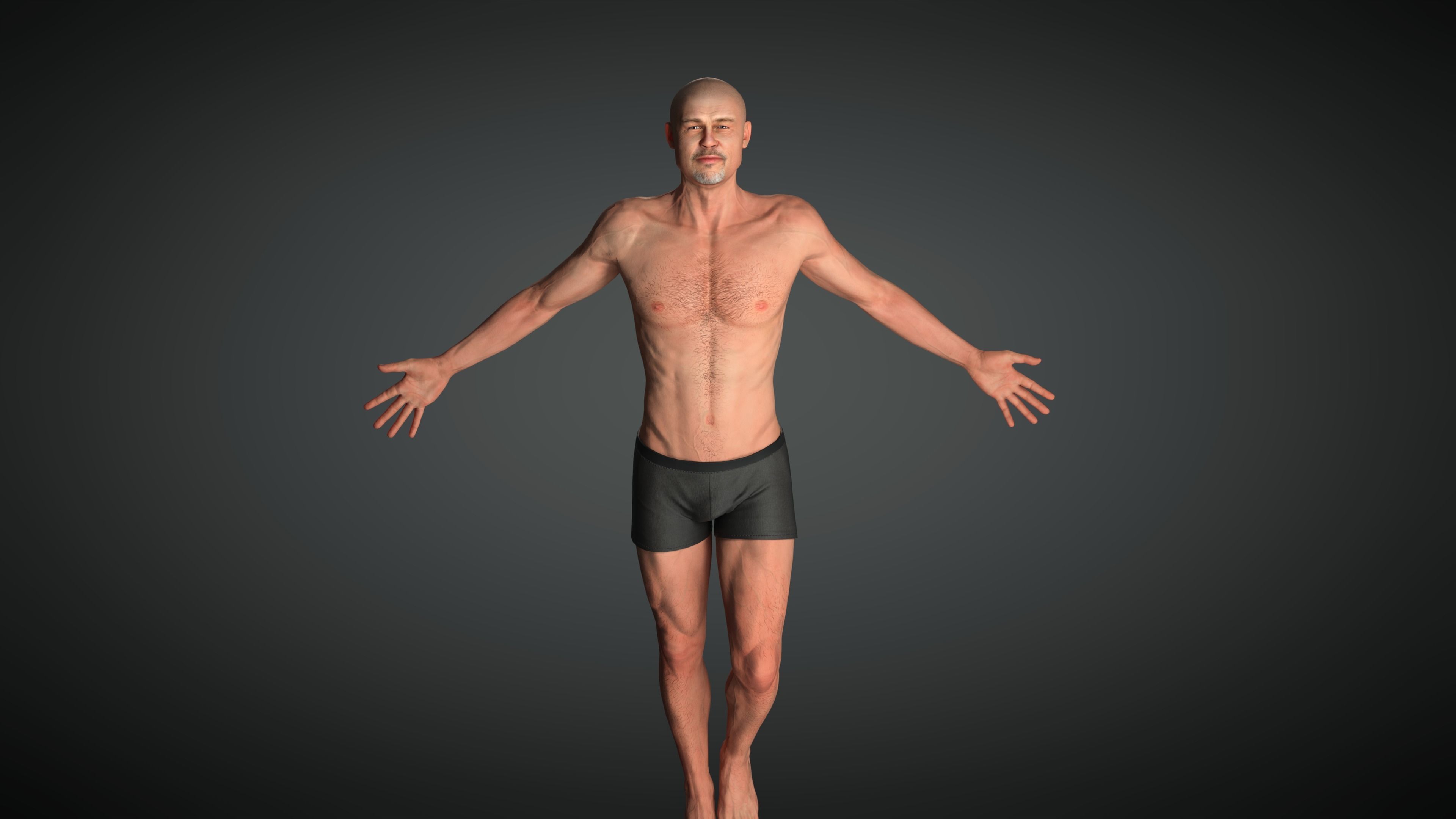 Man Brad Pitt Character Low-poly 3D model_5