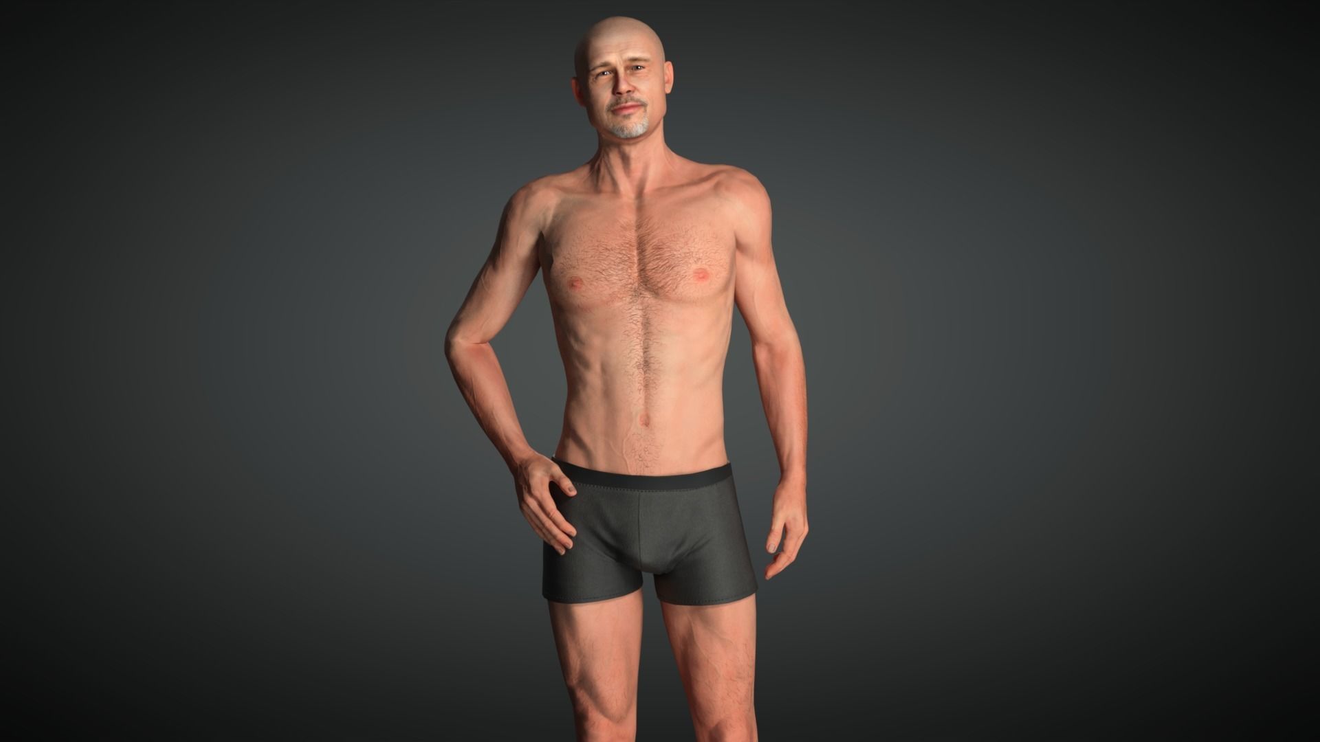 Man Brad Pitt Character Low-poly 3D model_13