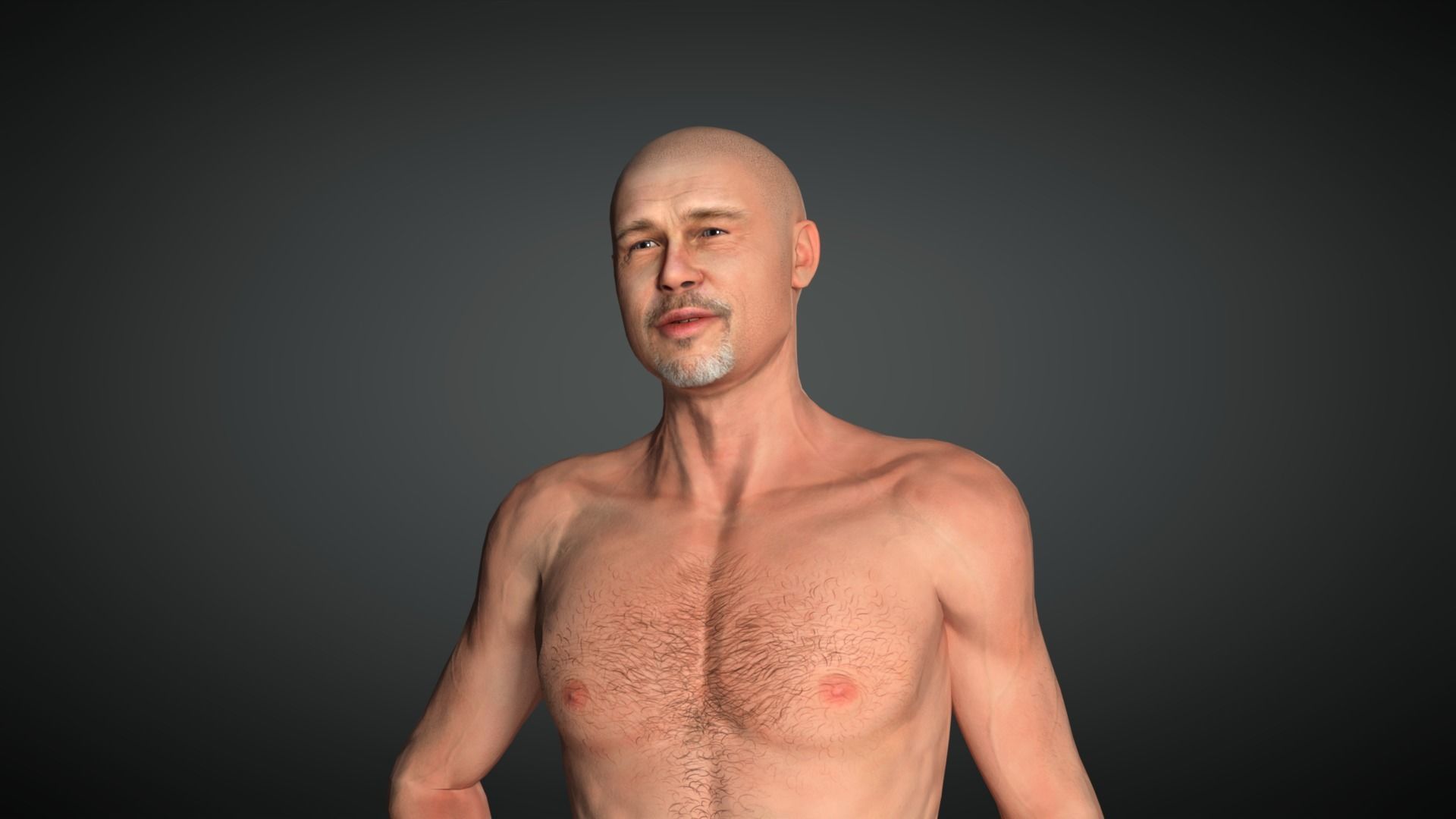 Man Brad Pitt Character Low-poly 3D model_14