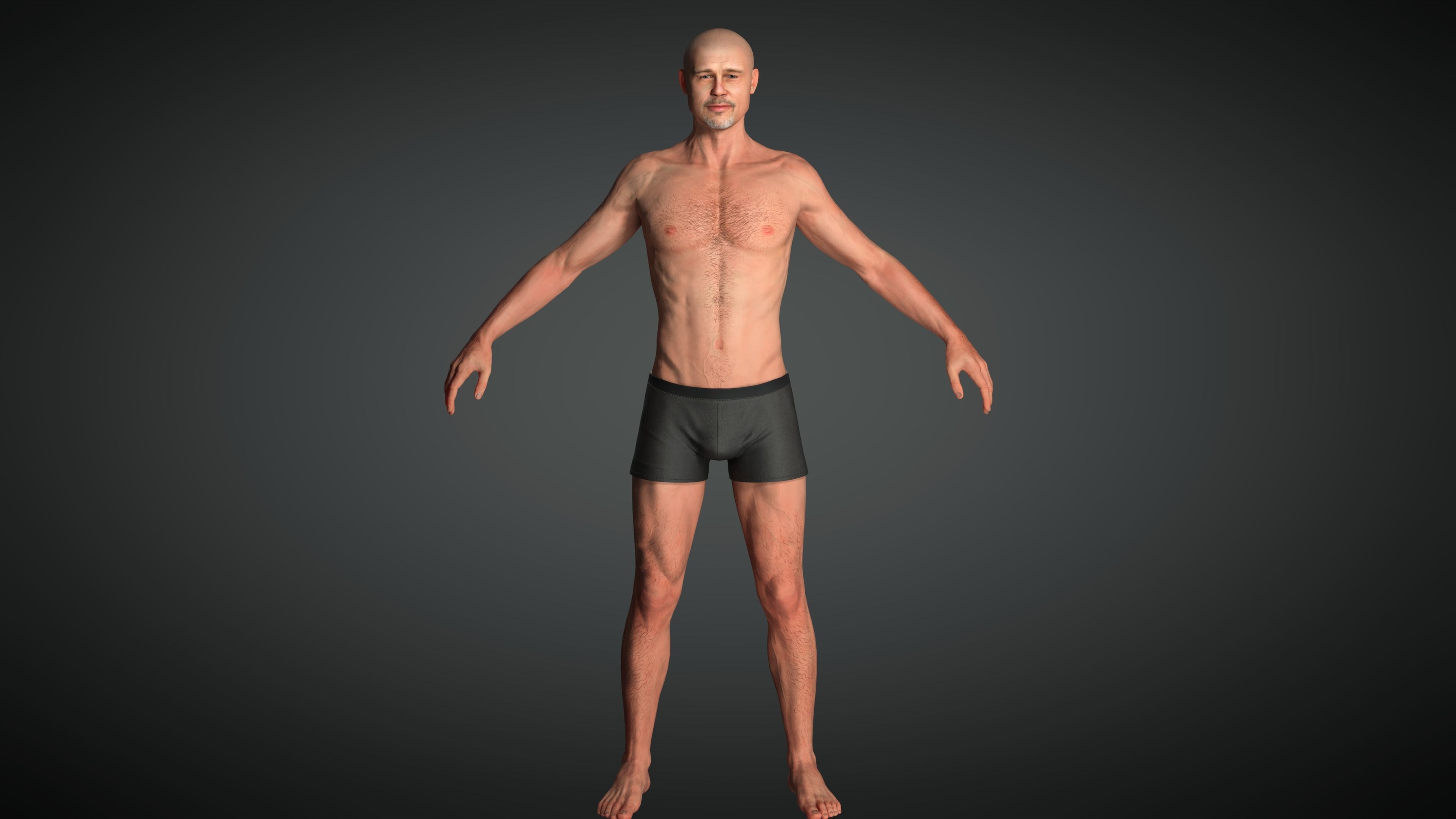 Man Brad Pitt Character Low-poly 3D model_4