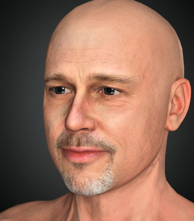 Man Brad Pitt Character Low-poly 3D model_3