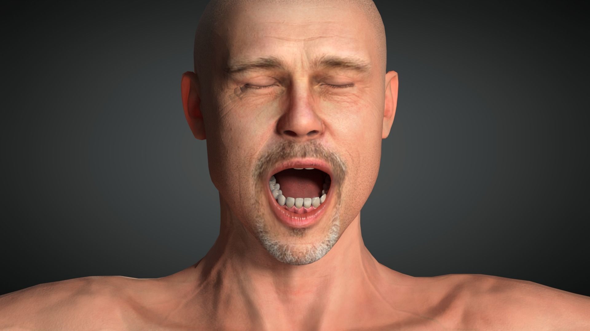 Man Brad Pitt Character Low-poly 3D model_1