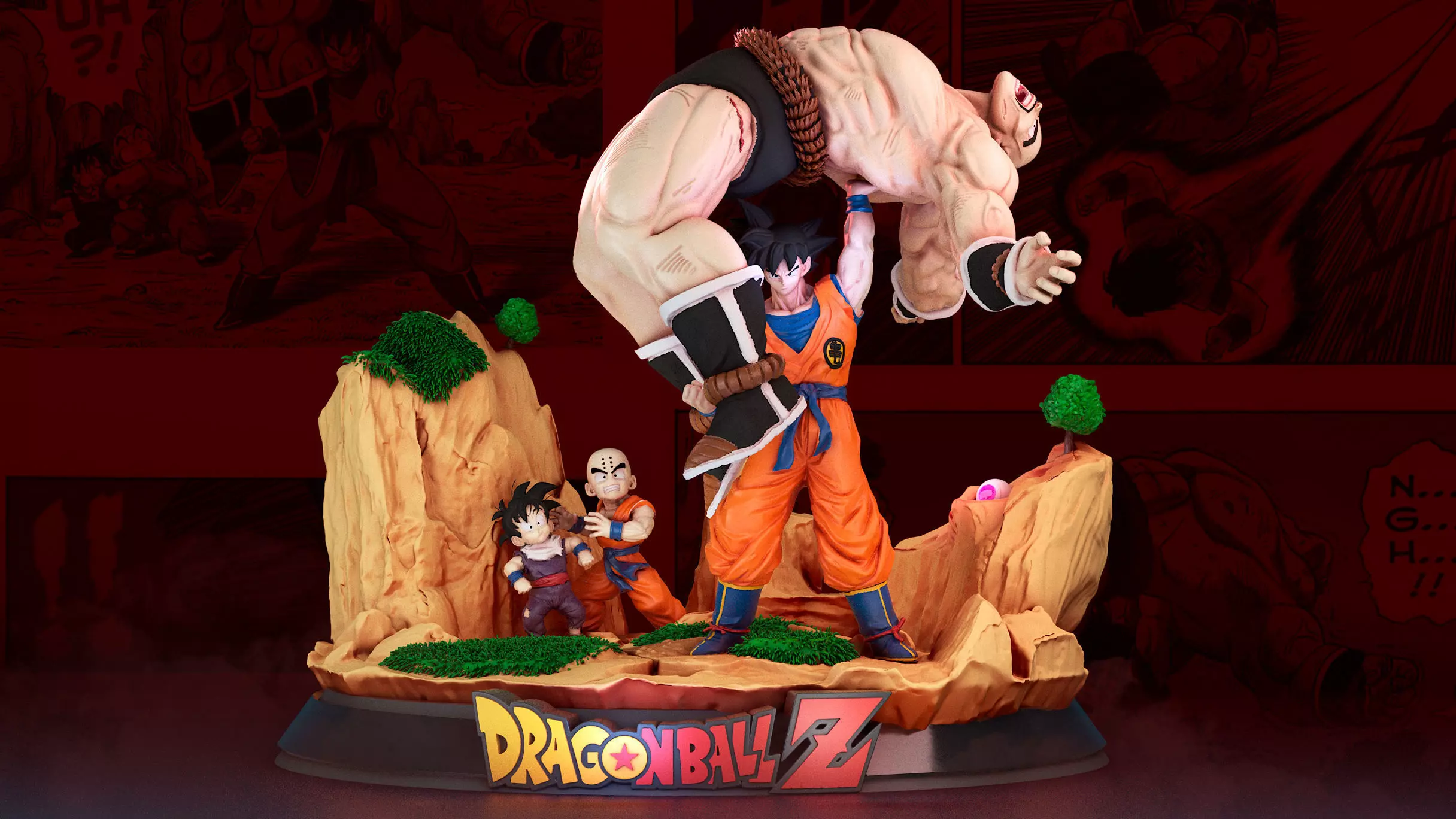 dragon ball  Z goku vs nappa 3D print model_0