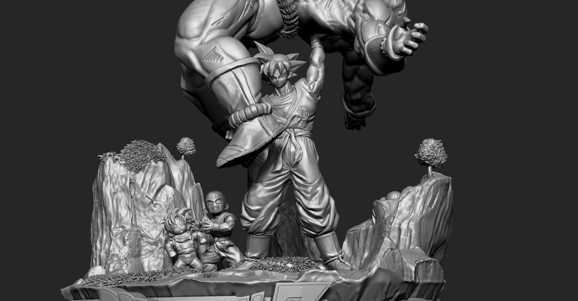 dragon ball  Z goku vs nappa 3D print model_6