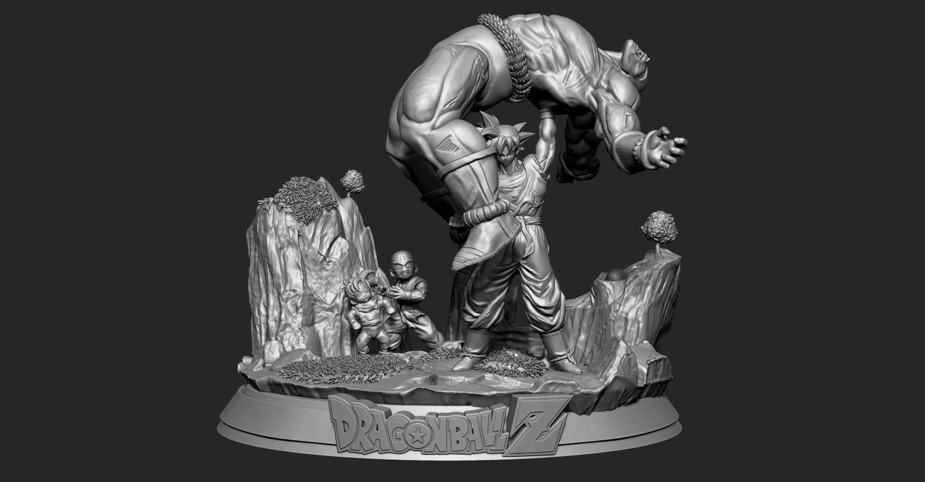 dragon ball  Z goku vs nappa 3D print model_5