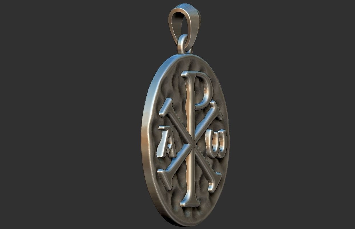 Chi-Rho PX Medal 3D print model_3
